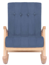 TPFLiving Schaukelstuhl Sarti Samt Gestell Kautschukholz natur